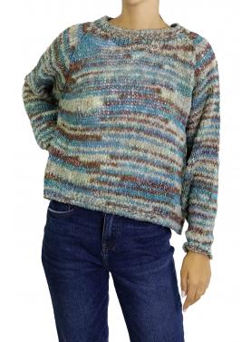 Maglione girocollo multicolor 